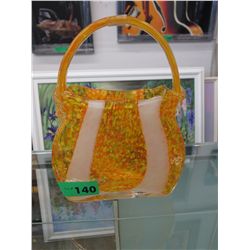 Art glass purse vase