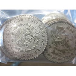 Lot of 10 Mexican Morales, 1 Peso coins