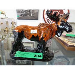 Vintage glazed pottery moose - Unusual Orange