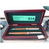 Image 1 : 4 Wood barrel double pen sets in gift boxes