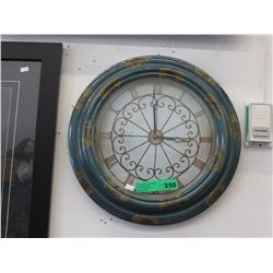 Round metal battery operated clock 18" dia.