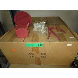 Case of oil lamps, in boxes.