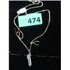 Image 2 : 10kt 18" box chain with gold wishbone