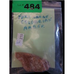 Very large Columbian amber 1" x 2"