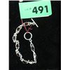Image 1 : Silver & garnet toggle clasp bracelet