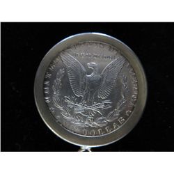 1896 Morgan dollar set into Sterling bezel pendant
