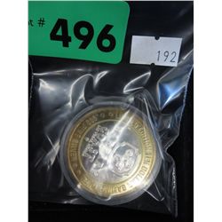 .999 Fine silver - $10 Las Vegas gaming token