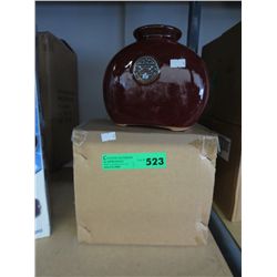 3 glazed ceramic vases. 8" x 7"