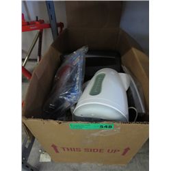 Box of assorted household good