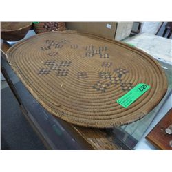 Vintage Salish Band hand woven reed tray