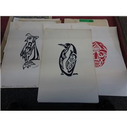 Approx. 20 silk screen Native design prints