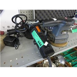 Hand held orbital sander and a grinder