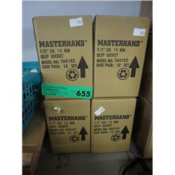 4 boxes of Masterhand .5" deep sockets