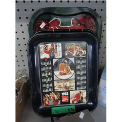 3 pcs Coca-Cola trays from 1982, 1986 & 1990