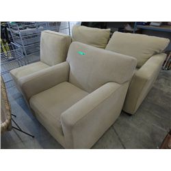 New microfiber upholstered couch and 2 chairs