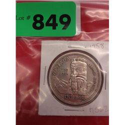 1958 Canadian silver dollar