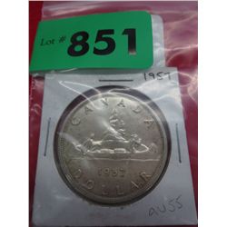 1957 Canadian silver dollar