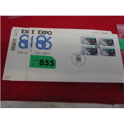 10 first day issue Expo '86 stamps