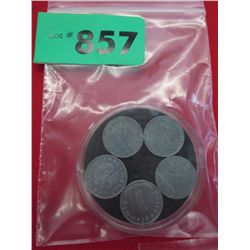 Five 1940's German coins