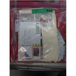 Bag of assorted envelopes and stamps