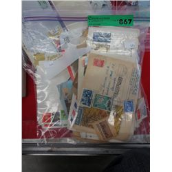 Bag of assorted envelopes and stamps