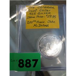 1996 Canadian Proof silver dollar