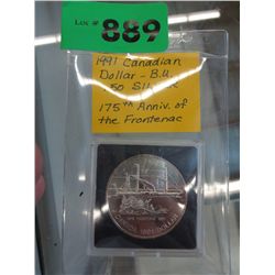 1991 Canadian B.U. silver dollar