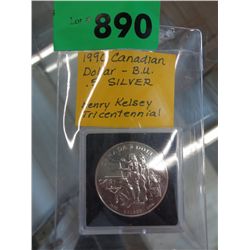 1990 Canadian BU silver dollar
