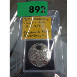 1989 Canadian BU silver dollar