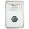 Image 1 : New Zealand 5 Cents (1967) "Elizabeth II" "BUNC" Coin GRADED(PCG-MS 70) /GDN37