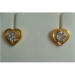 3.38g Earring Made of 14Kt Gold ,0.28 Ct Diamond