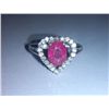 Image 1 : 3.890g Ring of Ruby and CZ Sterling 925 Silver