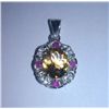 Image 1 : 2.950g Pendant of Citrine, Ruby and CZ Sterling 925 Silver