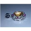 Image 2 : 2.950g Pendant of Citrine, Ruby and CZ Sterling 925 Silver