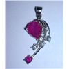 Image 1 : 1.790g Pendant of Ruby and CZ Sterling 925 Silver