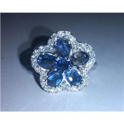 4.610g Ring of Amethyst and CZ Sterling 925 Silver