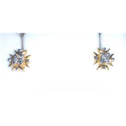 2.50g Earring Made of 18Kt Gold ,0.14 Ct Diamond