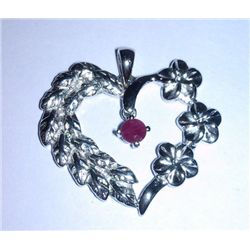 3.690g Pendant of Ruby Sterling 925 Silver