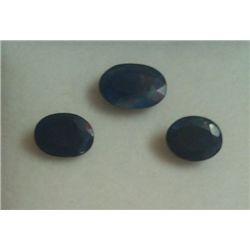 6.95 ct Blue Sapphire Oval Shape Stone (3 Pieces)