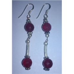 4.860g Earring of Ruby and Pearl Sterling 925 Silver