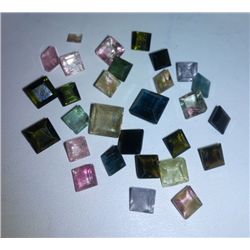 21.70 Ct Loose Tourmaline Stones of Square Shape