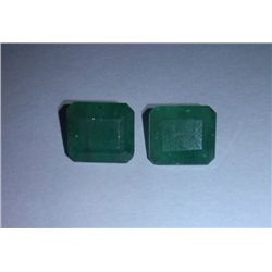 Natural African(Zambian) Emerald Pair of weight 10.15 Ctw Rectangular Cut Stones