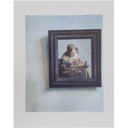 George Deem, Vermeer's Lacemaker, Lithograph