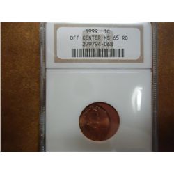 ERROR 1999 LINCOLN CENT OFF CENTER NGC MS65RD