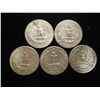Image 2 : 5 ASSORTED WASHINGTON SILVER QUARTERS