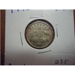 1940 AUSTRALIA SILVER 6 PENCE .0842 OZ. ASW