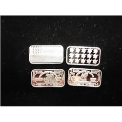 4-1 GRAM .999 FINE SILVER INGOTS AMERICAN FLAG,