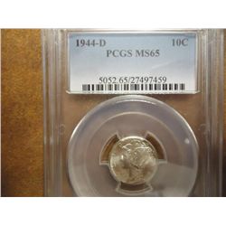 1944-D MERCURY DIME PCGS MS65