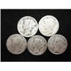 Image 1 : 5 ASSORTED 1920'S MERCURY DIMES