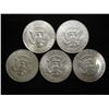 Image 2 : 5 ASSORTED 40% SILVER  KENNEDY HALF DOLLARS